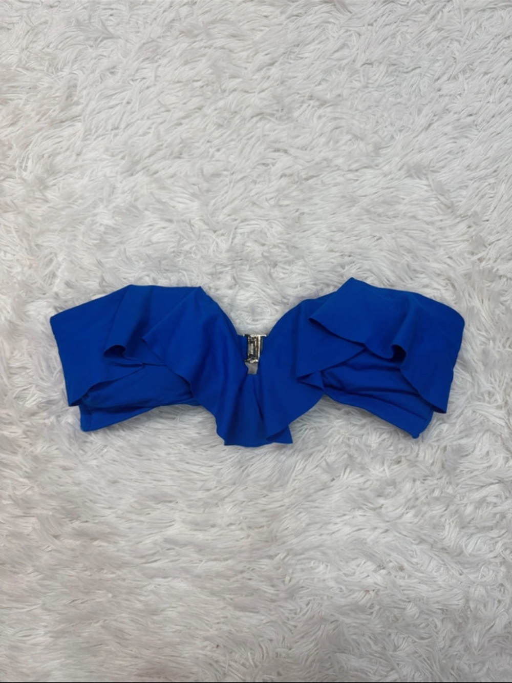 Zimmerman blue strapless bikini top small